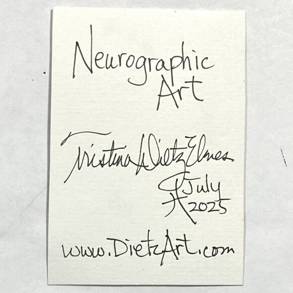 ACEO Original Neurographic Art Watercolor Mixed Media Artist Card ATC - Picture 3 of 3